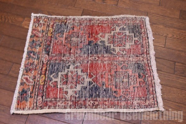 RAGR472 ミニ絨毯マット ビンテージトライバルラグ ウール絨毯 46cm×54cm