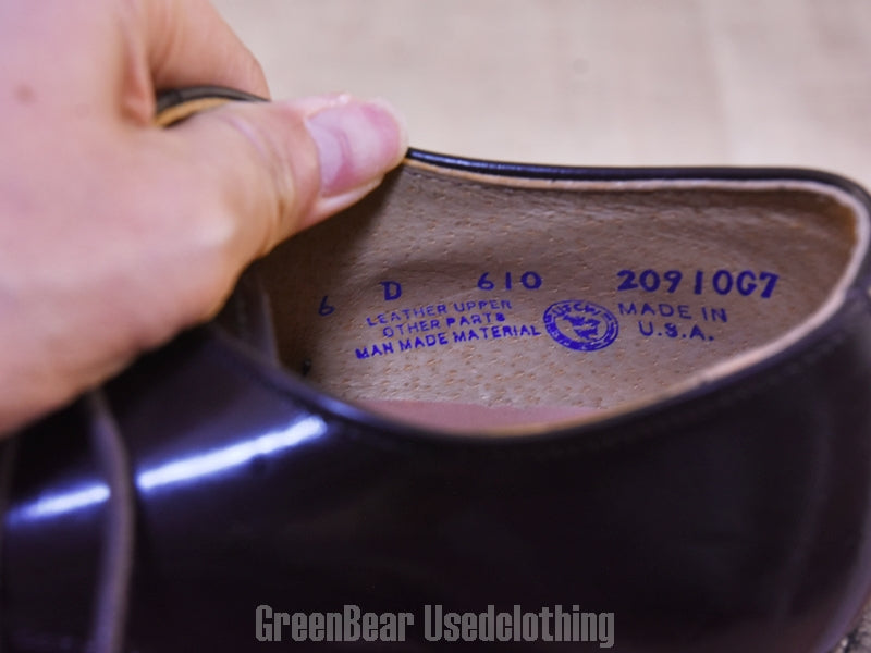 F136 USA製 WORK AMERICA ビンテージ プレーントゥシューズ 茶 レディース 6D 24cm