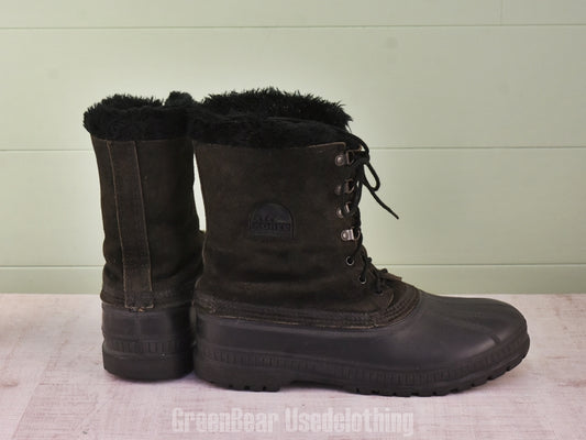 F146 USA製 SOREL ビンテージ スノーブーツ 黒 メンズ 12 30cm