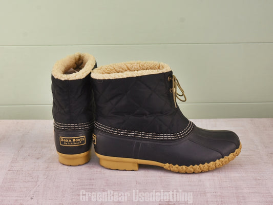 F151 USA製 L.L.Bean ビーンブーツ ナイロン 紺 メンズ 25cmくらい