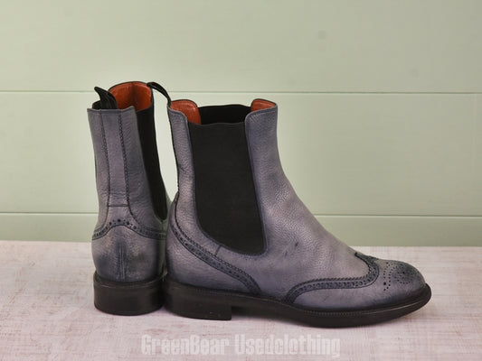 F168 イタリア製 Santoni サイドゴアブーツ 紫 レディース 37 23.5cm