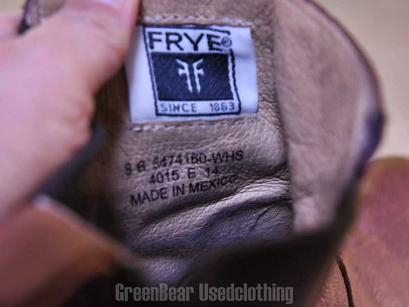 E368 メキシコ製 FRYE レディースブーツ 茶 8B 25cm