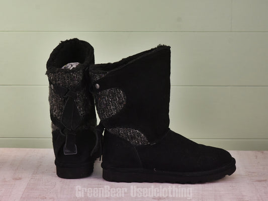 E378 メンズ BEARPAW ムートンブーツ 黒 44 27cm
