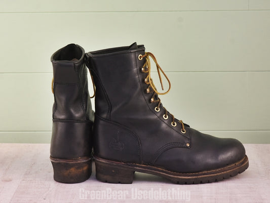 F189 メンズ Georgia Boots ワークブーツ スチールトゥ 黒 12W 30cm