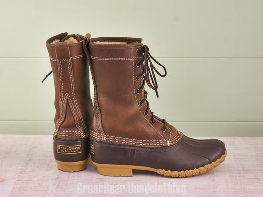 F199 USA製 L.L.Bean ビーンブーツ インナーボア 茶 レディース 24cmくらい