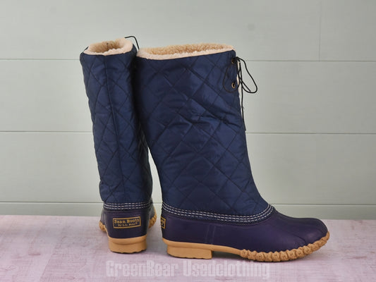 E393 USA製 L.L.Bean ビーンブーツ ナイロン 紺 メンズ 10M 28cm