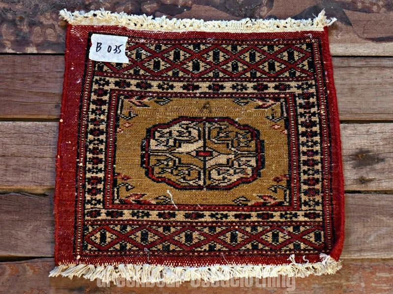 RAGB035 ヴィンテージ ミニラグ トライバルラグ 絨毯 33cm×29cm