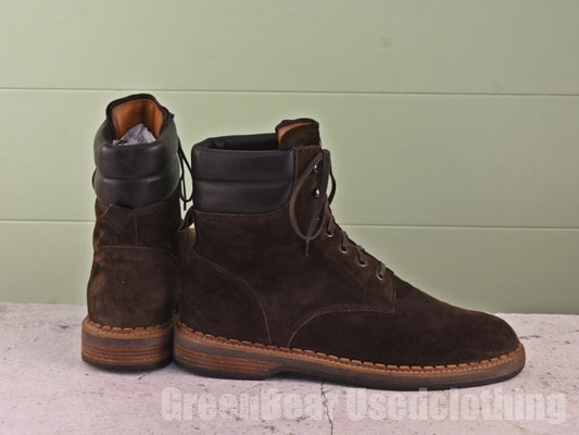 イタリア製 モンクレー メンズブーツ スウェード 茶 43 26.5cm B219
