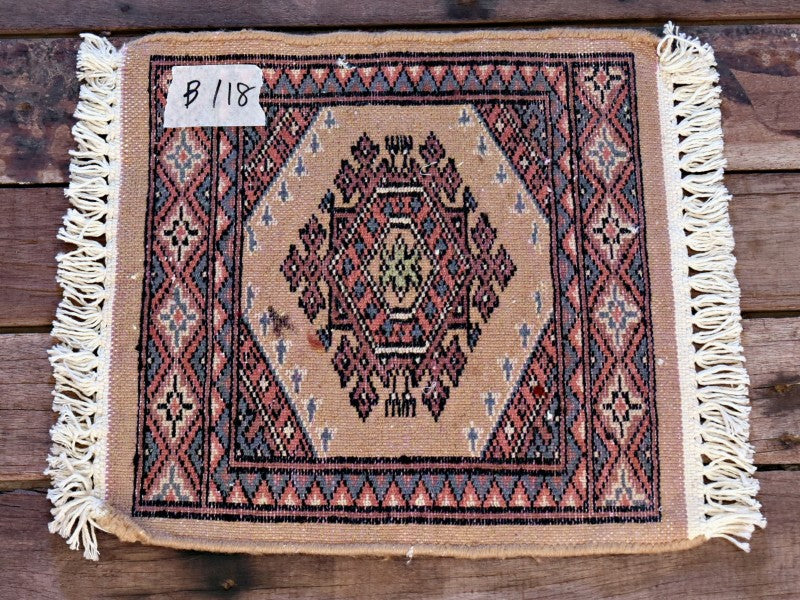 RAGB118 ヴィンテージ ミニラグ トライバルラグ 絨毯 30cm×30cm