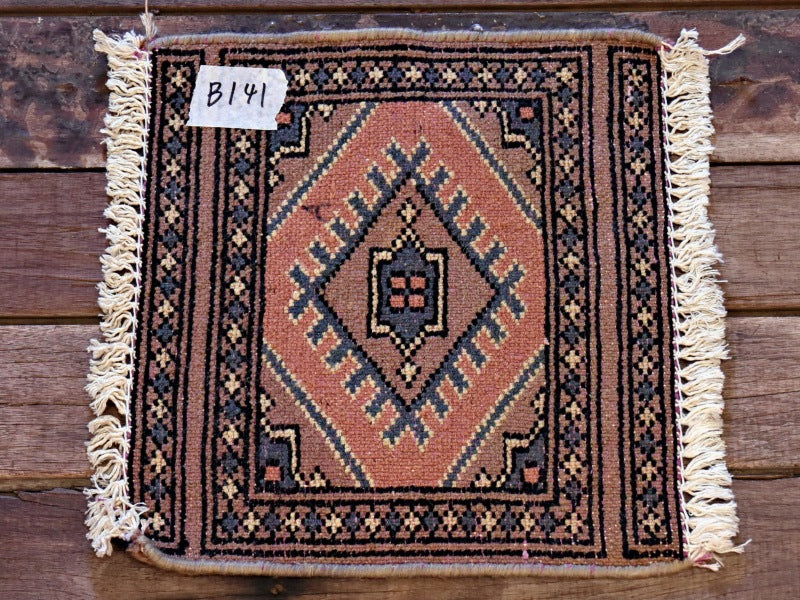RAGB141 ヴィンテージ ミニラグ トライバルラグ 絨毯 30cm×28cm