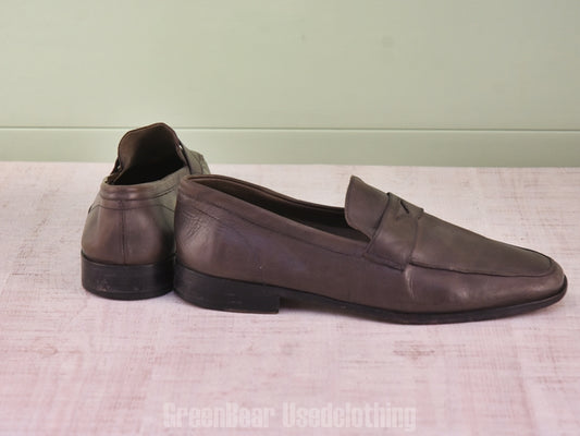 E449 スペイン製 Paraboot コインローファー グレー メンズ 7 25cm