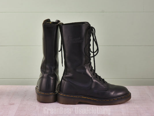 E458 イギリス製 Dr.Martens ビンテージ レディースブーツ 黒 6 24cm