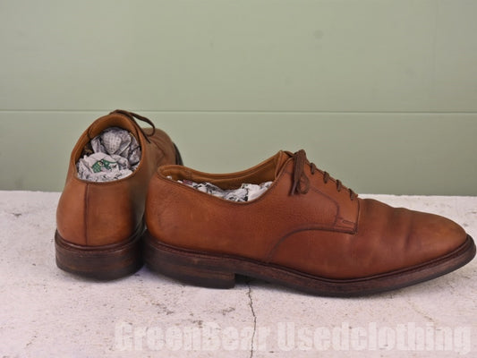 イギリス製 CROCKETT&JONES ビンテージ ビジネスシューズ プレーントゥ 茶 メンズ 9.5E 27.5cm A281