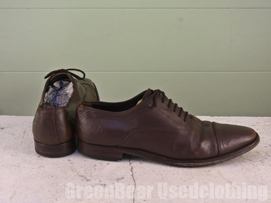 イタリア製 Ermenegild Zegna 超高級 ビジネスシューズ ストレートチップ 茶 メンズ 10EU 28cm A282