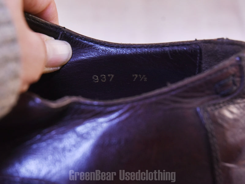 D083 イタリア製 DOLCE&GABBANA ストレートチップシューズ 茶 メンズ 7.5 25.5cm