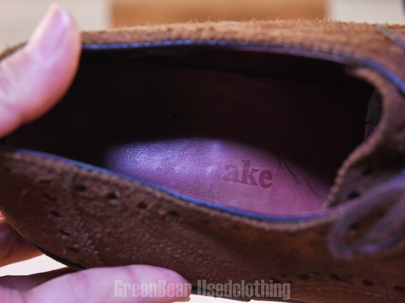 D101 メンズ Loake ストレートチップシューズ スウェード 茶 8 26cm