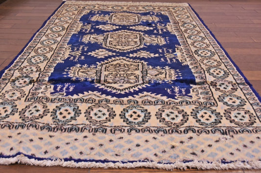 RAGU198 トライバルラグ ウール絨毯 アンティーク ヴィンテージ 75cm×121cm