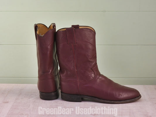 D148 USA製 Justin ビンテージ ペコスブーツ 茶 メンズ 10D 28cm