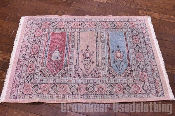 RAGR198 トライバルラグマット ウール絨毯 ヴィンテージ 62cm×90cm