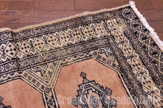 RAGR228 トライバルラグマット ウール絨毯 ヴィンテージ 57.5cm×93.5cm