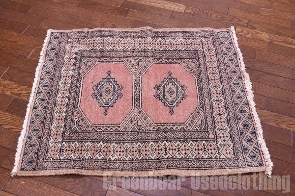 RAGR228 トライバルラグマット ウール絨毯 ヴィンテージ 57.5cm×93.5cm
