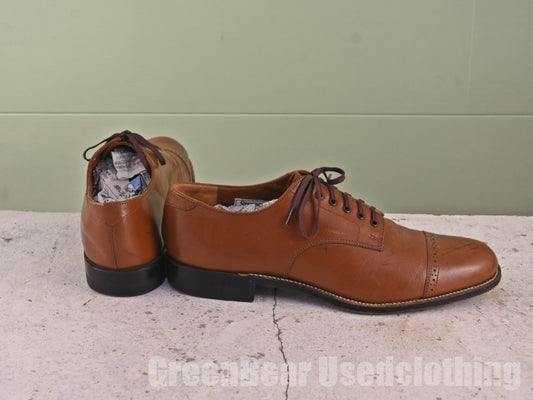 メンズ STACY ADAMS ビジネスシューズ ストレートチップ 茶 7.5D 25.5cm C044