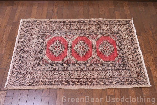 RAGU133 ライバルラグ ウール絨毯 アンティーク ヴィンテージ カーペット 121cm×76.5cm