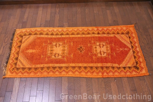 RAGU134 ライバルラグ ウール絨毯 アンティーク ヴィンテージ カーペット 150cm×66..5cm