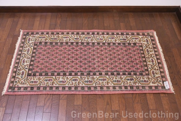 RAGU141 ライバルラグ ウール絨毯 アンティーク ヴィンテージ カーペット 142cm×69cm