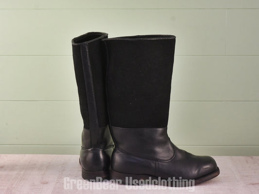 D197 ビンテージ EU軍ブーツ フェルト×レザー 黒 メンズ 43 26.5cm