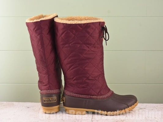 USA製 L.L.Bean ビーンブーツ ナイロン エンジ レディース 8M 25cm A398