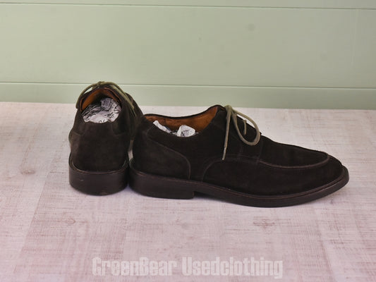 D230 メンズ LANDSEND Uチップシューズ スウェード 茶 9.5D 27.5cm
