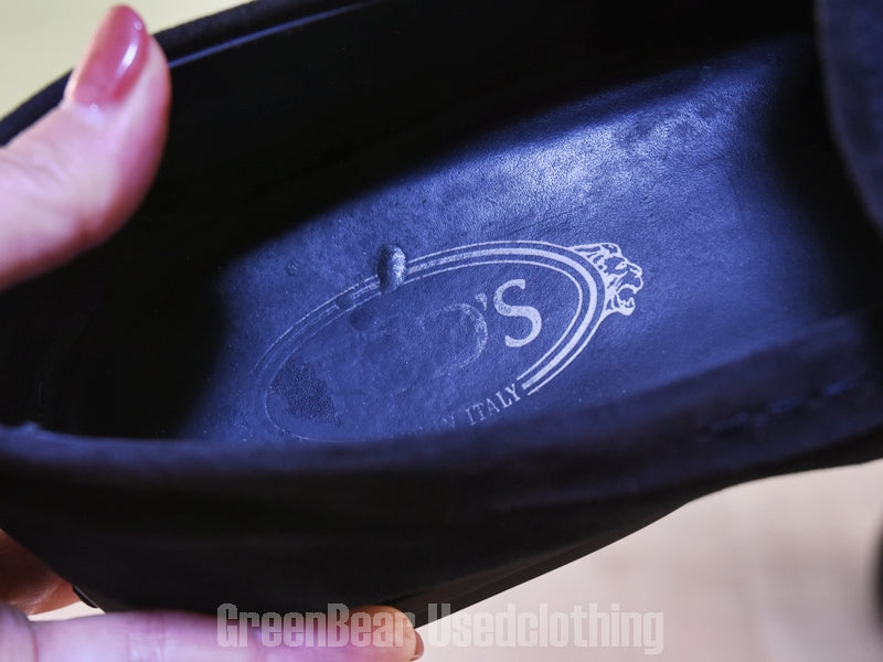 D231 イタリア製 TOD'S コインローファー スウェード 黒 メンズ 11 29cm