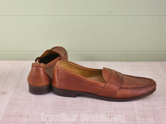 D248 USA製 ALLEN Edmonds ビンテージ コインローファー ワイズ細め 茶 メンズ 14B 32cm
