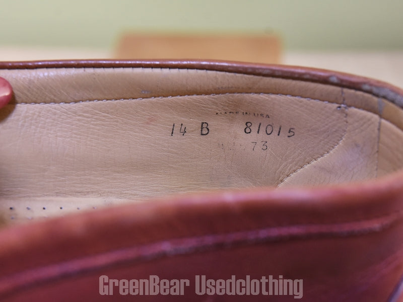 D248 USA製 ALLEN Edmonds ビンテージ コインローファー ワイズ細め 茶 メンズ 14B 32cm
