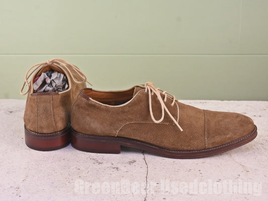 メンズ JOHNSTON&MURPHY ストレートチップシューズ スウェード 茶 10.5M 28.5cm C157
