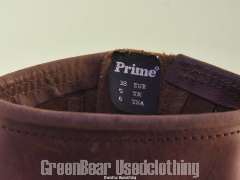 D033 レディース Prime boots エンジニアブーツ ヌバック スチールトゥ 茶 38 24cm