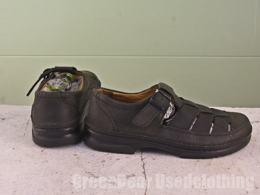 ドイツ製 FOOTPRINTS コンフォートシューズ 黒 レディース 39 24.5cm C190