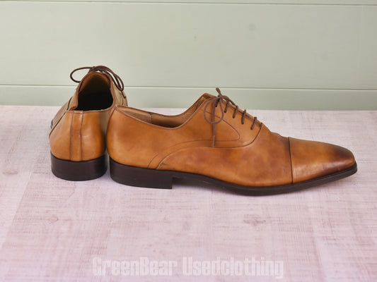 E536 高級 MAGNANNI ストレートチップシューズ 茶 メンズ 13M 31cm