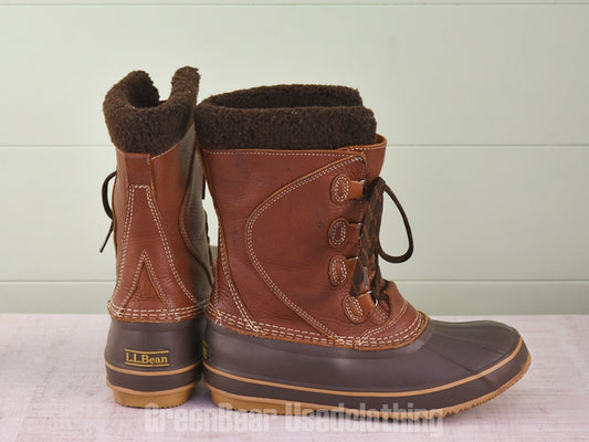 E537 レディース L.L.Bean スノーブーツ 茶 W8 25cm