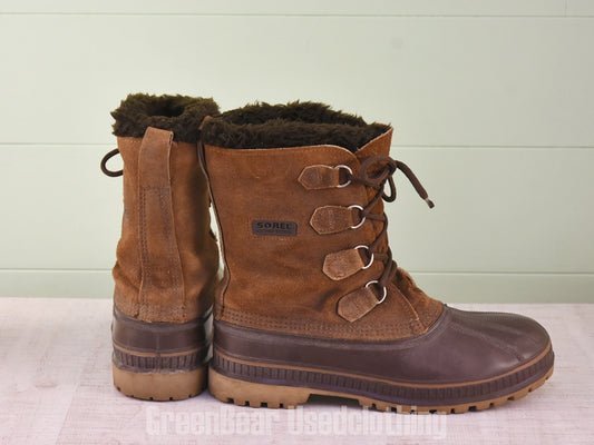 E543 USA製 SOREL ビンテージ スノーブーツ 茶 メンズ 10 28cm