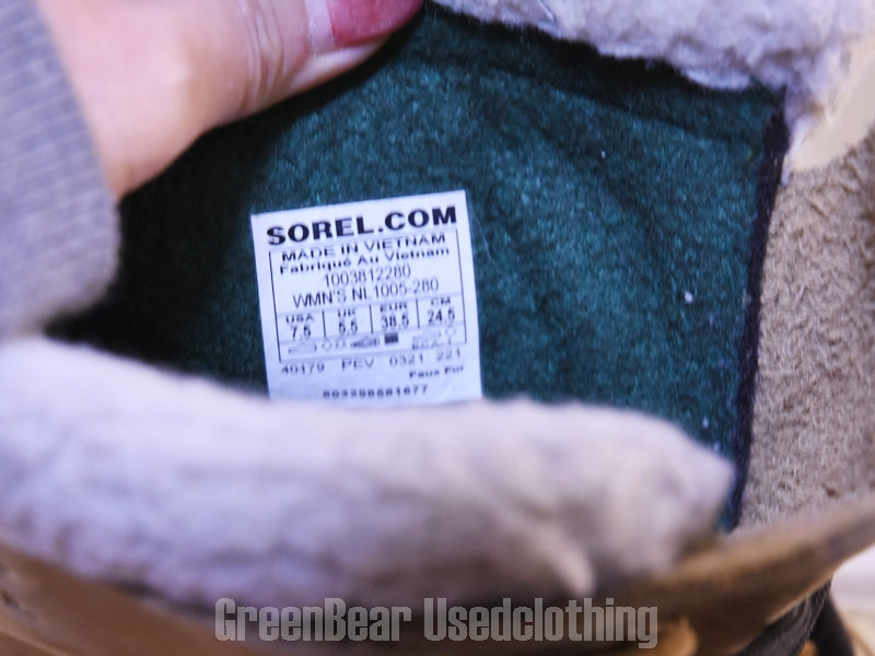 E545 レディース SOREL スノーブーツ ベージュ 24.5cm