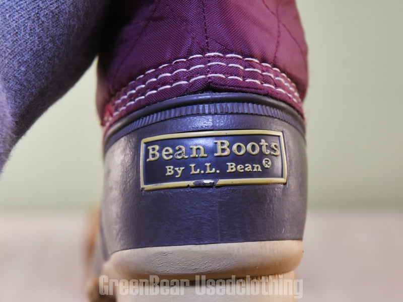 E555 USA製 L.L.Bean ビーンブーツ ナイロン エンジ レディース W8M 25cm