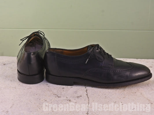 メキシコ製 Johnston&Murphy ビジネスシューズ ウイングチップ 黒 メンズ 8.5D 26.5cm C236