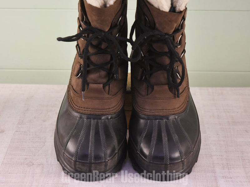 E595 メンズ SOREL スノーブーツ 茶 28cm