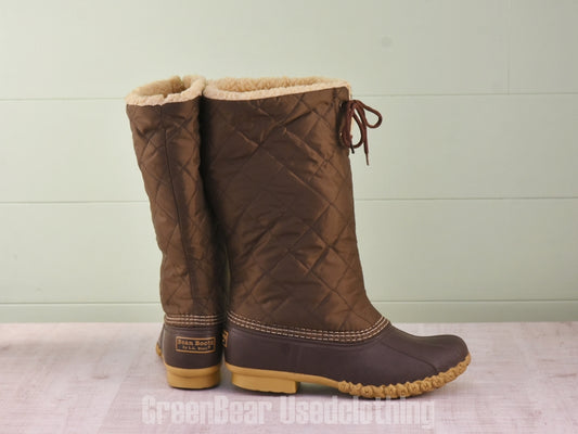 E605 USA製 L.L.Bean ビーンブーツ ナイロン 茶 メンズ 26cmくらい