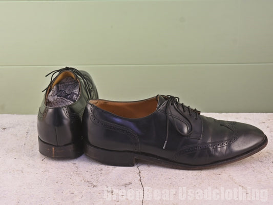 USA製 JOHNSTON&Murphy ビンテージ ウイングチップシューズ 黒 メンズ 10.5D/B 28.5cm Z363