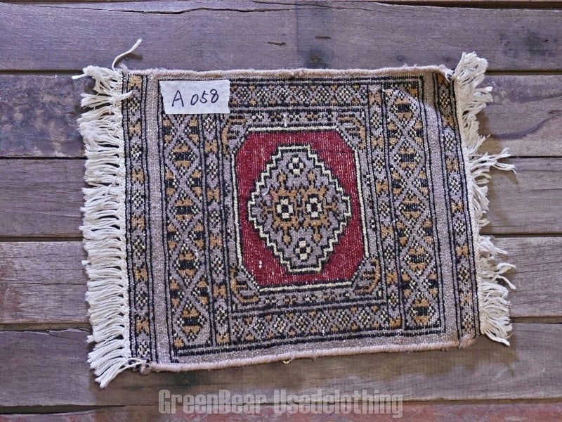 RAGA058 ヴィンテージ ミニラグ トライバルラグ 絨毯 29.5cm×34cm