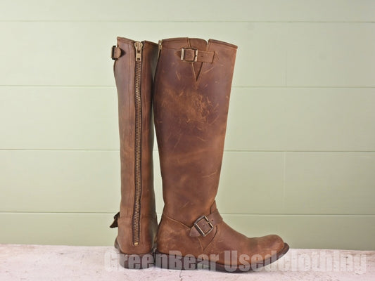 高級 Primeboots エンジニアブーツ 茶 レディース 36 23cm C300