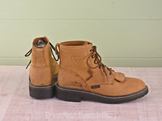 E093 レディース ARIAT ショートブーツ 茶 39 24.5cm